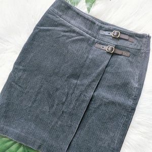 Boden corduroy wrap skirt in dark grey size 2